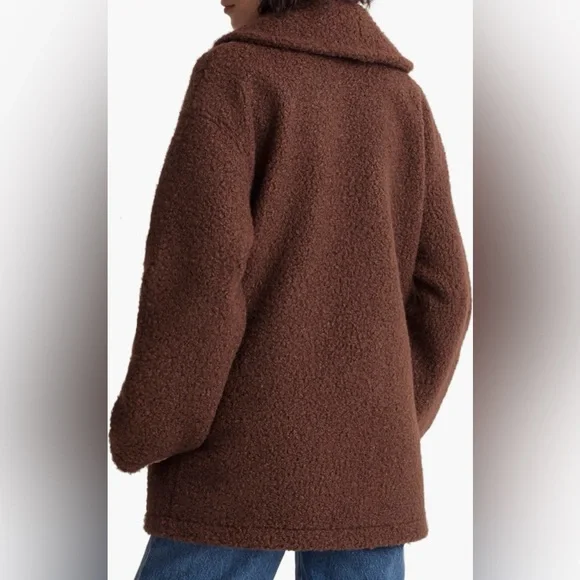 Fur Madewell Shawl Collar Coat Madewell Pebbled Faux Shearling